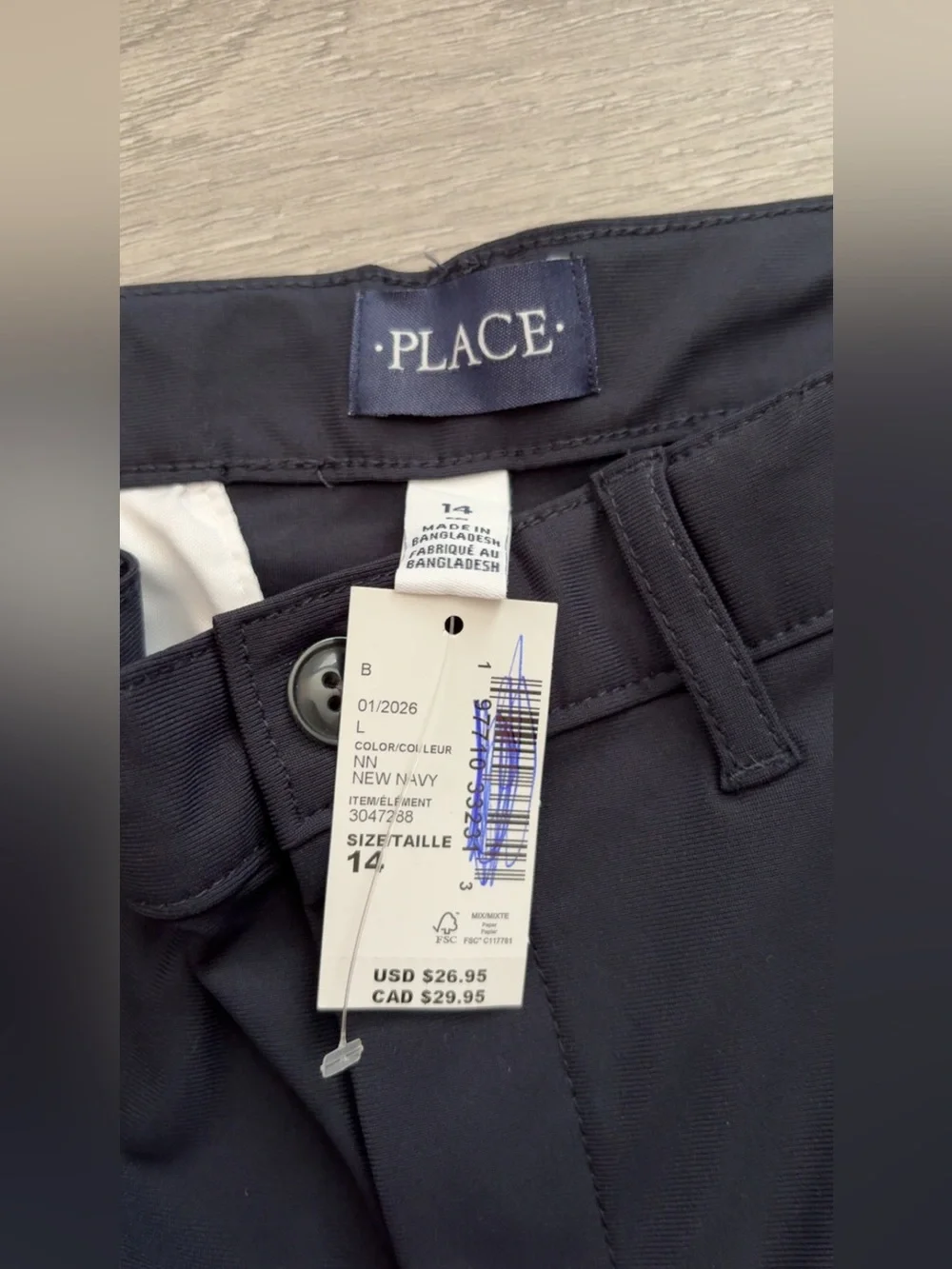 Children’s Place Boys Size 14 L Shorts Navy Uniform Dress New W Tags MSRP$26.95